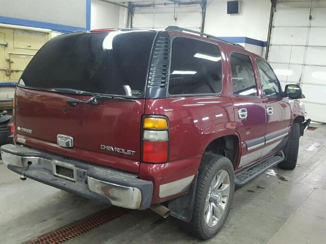 1GNEK13Z74J279812 - 2004 CHEVROLET TAHOE K150 MAROON photo 4