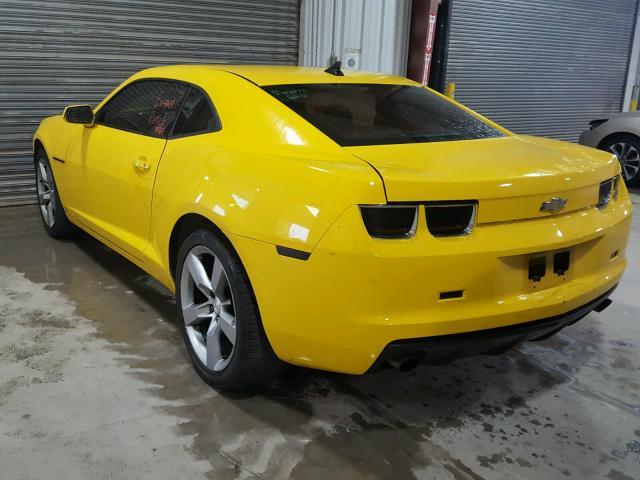 2G1FC1EV7A9126075 - 2010 CHEVROLET CAMARO LT YELLOW photo 3