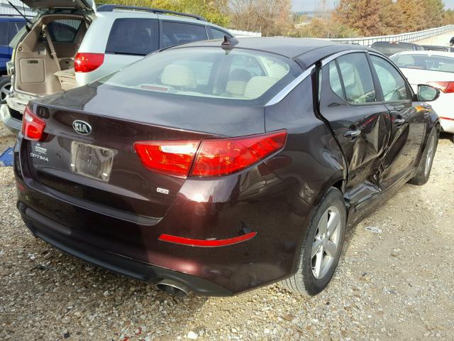 5XXGM4A72FG471211 - 2015 KIA OPTIMA LX PURPLE photo 4