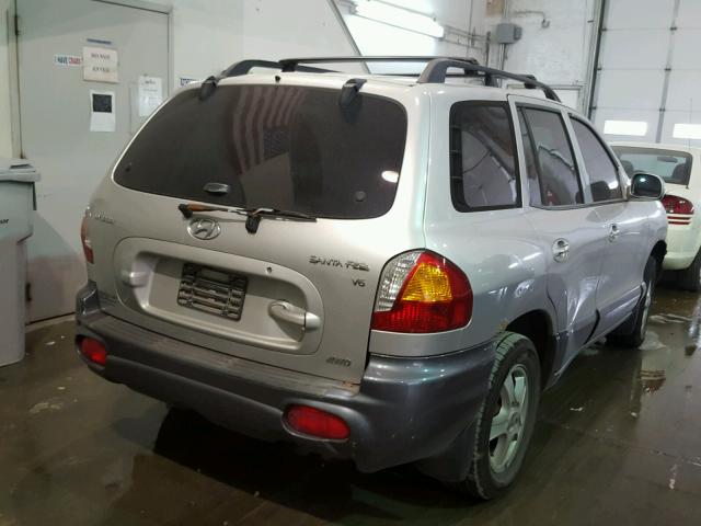 KM8SC73D82U269815 - 2002 HYUNDAI SANTA FE G SILVER photo 4