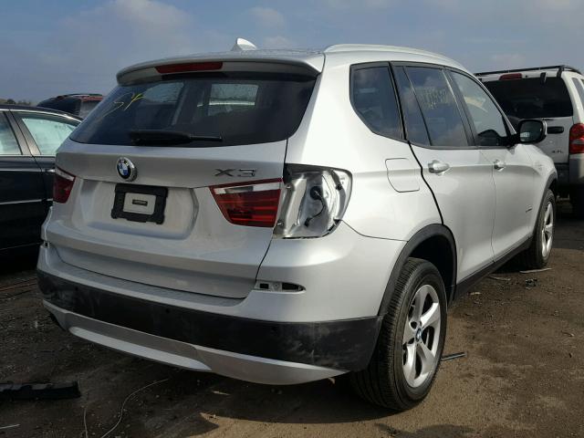 5UXWX5C5XBL707245 - 2011 BMW X3 XDRIVE2 SILVER photo 4