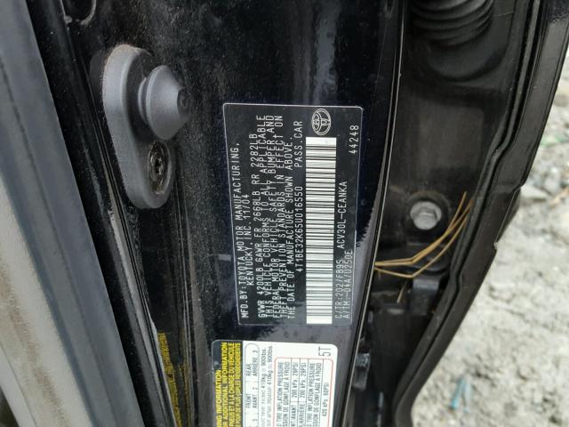 4T1BE32K65U016550 - 2005 TOYOTA CAMRY LE BLACK photo 10