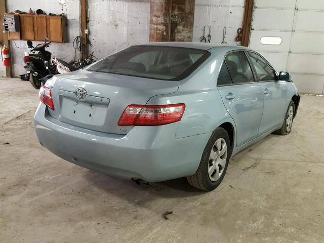 4T1BE46K78U762154 - 2008 TOYOTA CAMRY BLUE photo 4