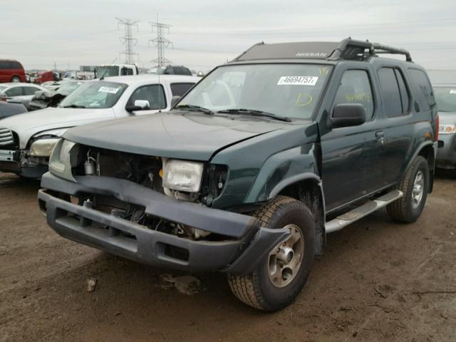 5N1ED28Y7YC548731 - 2000 NISSAN XTERRA XE GREEN photo 2