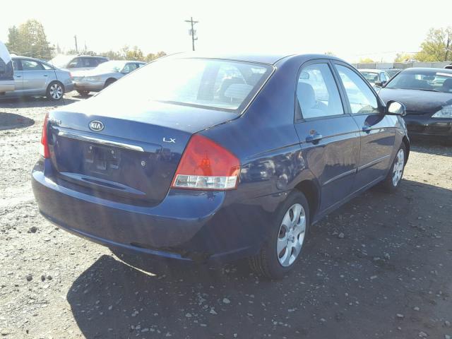 KNAFE222195587859 - 2009 KIA SPECTRA EX BLUE photo 4