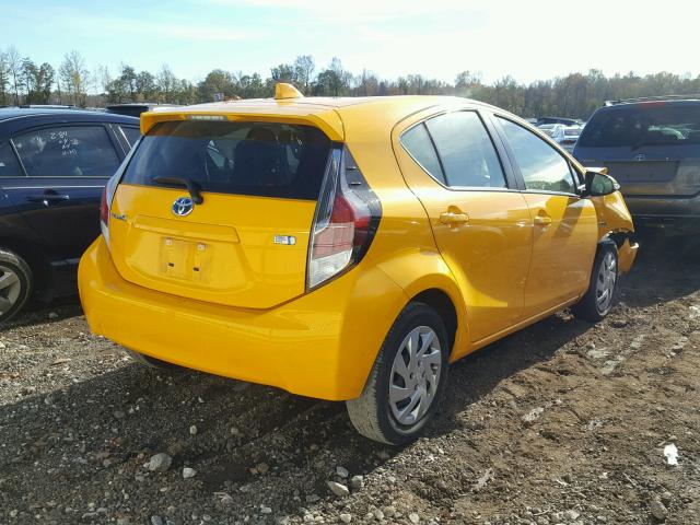 JTDKDTB38F1098655 - 2015 TOYOTA PRIUS C YELLOW photo 4