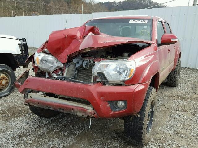 5TFLU4EN4FX124611 - 2015 TOYOTA TACOMA DOU RED photo 2