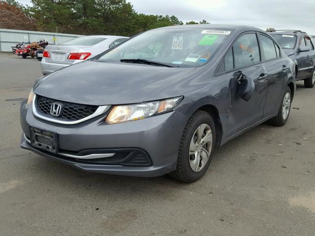 2HGFB2F52DH599814 - 2013 HONDA CIVIC LX GRAY photo 2