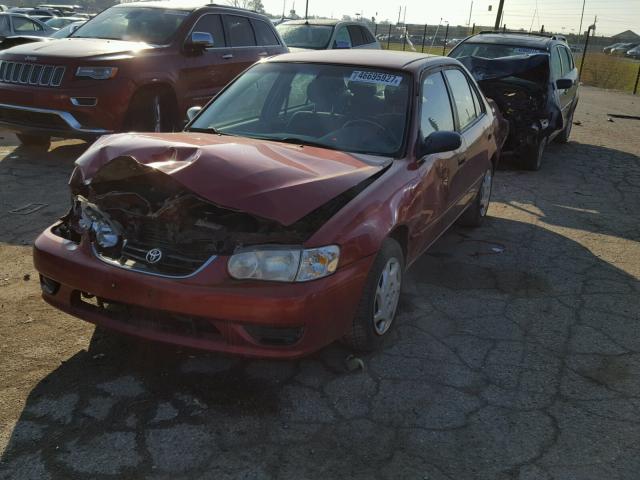 2T1BR12E11C449479 - 2001 TOYOTA COROLLA RED photo 2