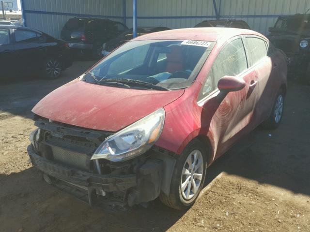 KNADM4A35E6351008 - 2014 KIA RIO LX RED photo 2