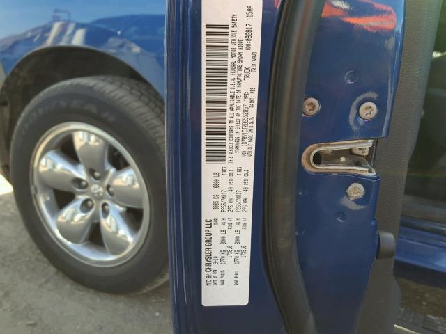 1D7RV1CT0BS552857 - 2011 DODGE RAM 1500 BLUE photo 10