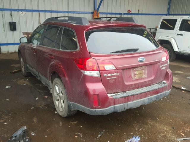 4S4BRBHC6B3356233 - 2011 SUBARU OUTBACK 2. MAROON photo 3