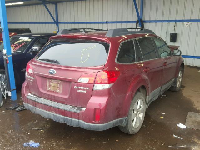 4S4BRBHC6B3356233 - 2011 SUBARU OUTBACK 2. MAROON photo 4