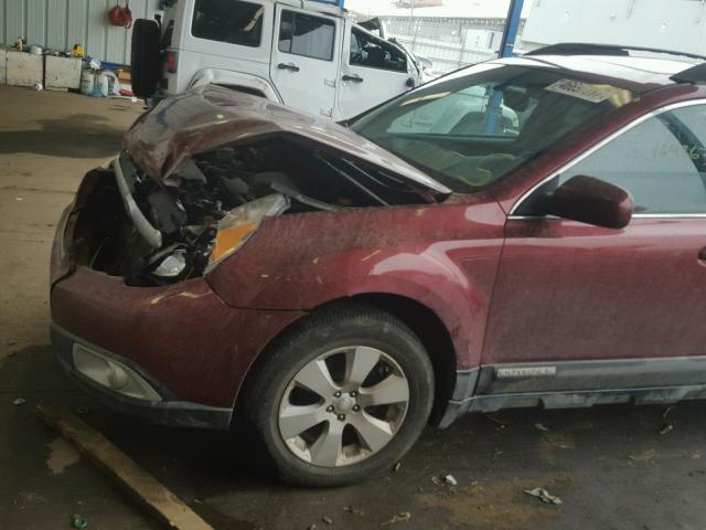 4S4BRBHC6B3356233 - 2011 SUBARU OUTBACK 2. MAROON photo 9