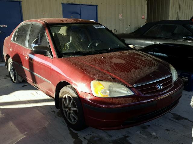 2HGES16472H912947 - 2002 HONDA CIVIC DX BURGUNDY photo 1