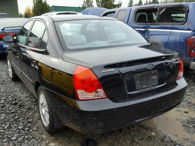 KMHDN46D25U037177 - 2005 HYUNDAI ELANTRA GL BLACK photo 3