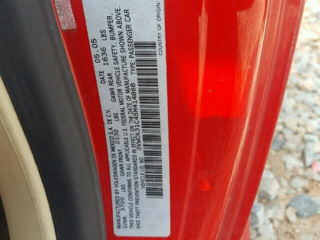 3VWCK31C45M414868 - 2005 VOLKSWAGEN NEW BEETLE Qırmızı foto 10
