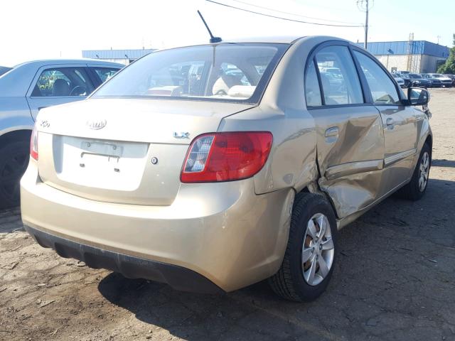 KNADH4A31B6925460 - 2011 KIA RIO BASE GOLD photo 4