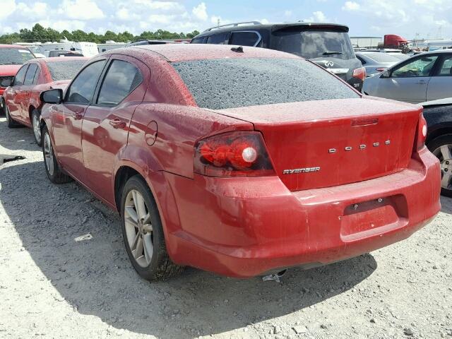 1B3BD1FGXBN523766 - 2011 DODGE AVENGER MA RED photo 3