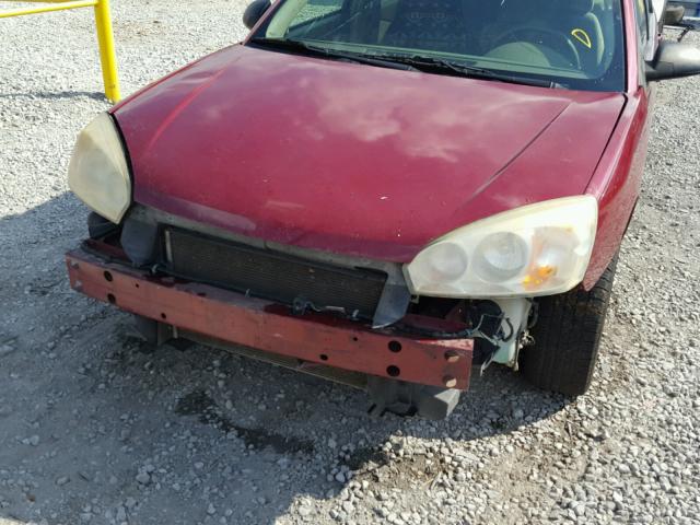 1G1ZT62895F319348 - 2005 CHEVROLET MALIBU MAX Темно-червоний фото 9