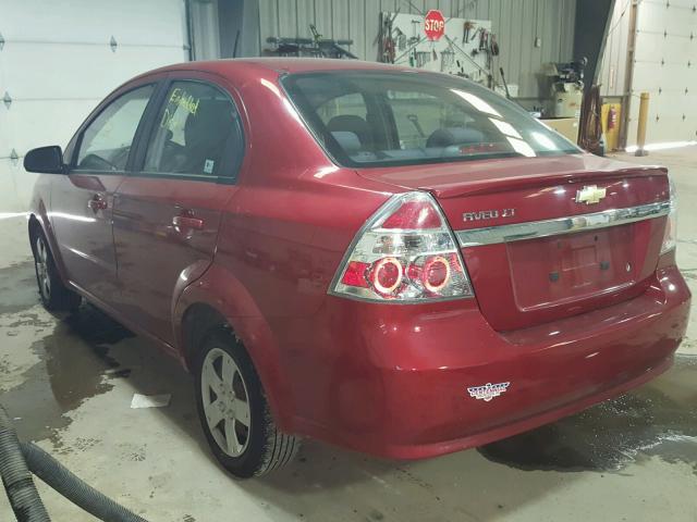 KL1TD5DE5BB203842 - 2011 CHEVROLET AVEO LS RED photo 3