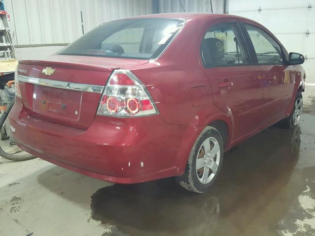 KL1TD5DE5BB203842 - 2011 CHEVROLET AVEO LS RED photo 4