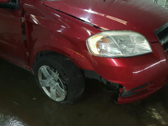 KL1TD5DE5BB203842 - 2011 CHEVROLET AVEO LS RED photo 9