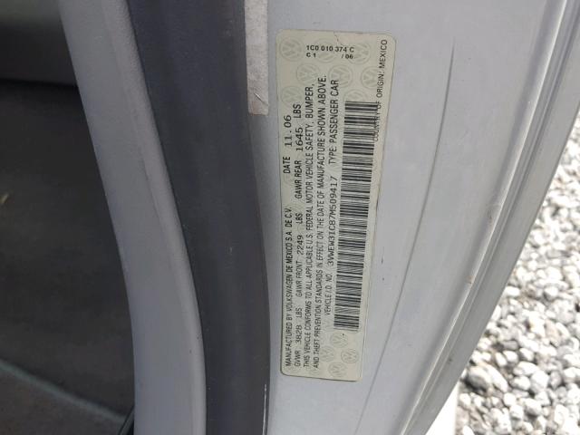 3VWEW31C87M509417 - 2007 VOLKSWAGEN NEW BEETLE 银色 照片 10