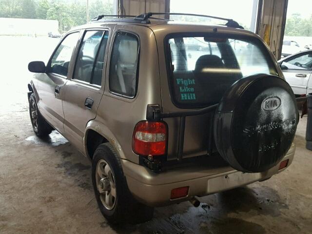 KNDJA723615080412 - 2001 KIA SPORTAGE TAN photo 3