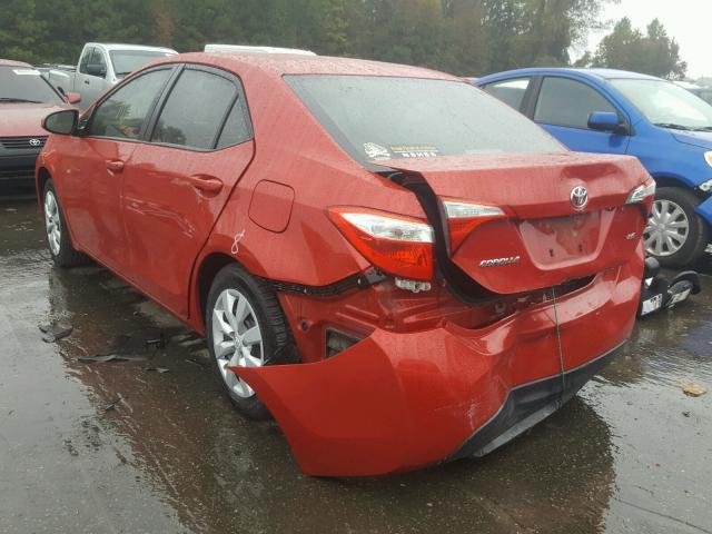 2T1BURHEXFC314643 - 2015 TOYOTA COROLLA RED photo 3