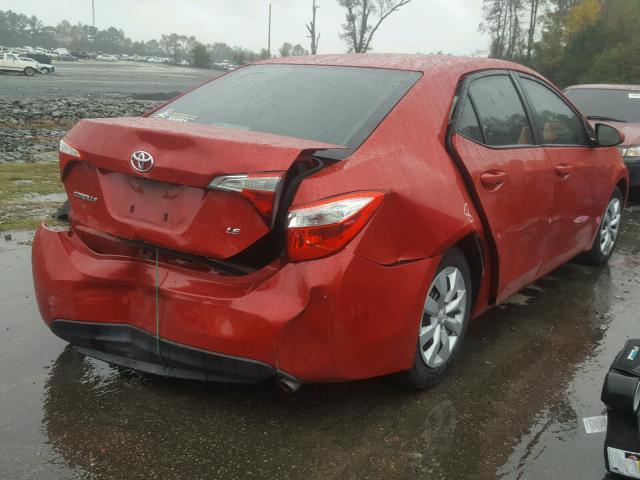 2T1BURHEXFC314643 - 2015 TOYOTA COROLLA RED photo 4