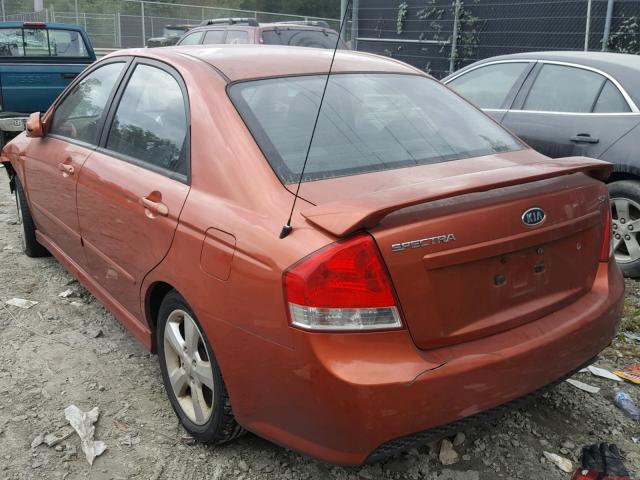 KNAFE121375006537 - 2007 KIA SPECTRA EX ORANGE photo 3