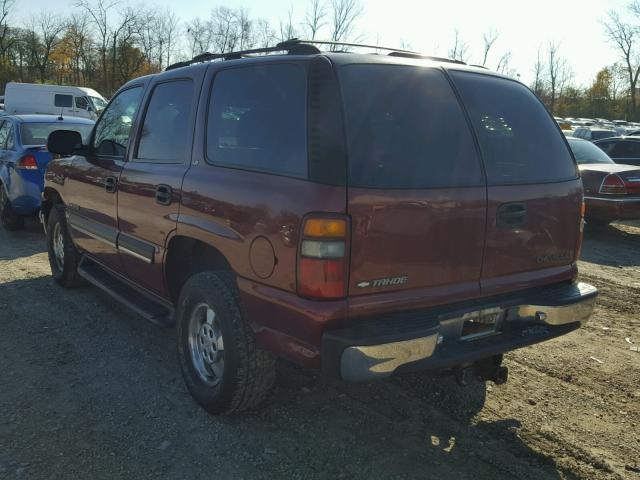 1GNEK13T31J187376 - 2001 CHEVROLET TAHOE K150 MAROON photo 3