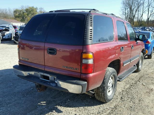 1GNEK13T31J187376 - 2001 CHEVROLET TAHOE K150 MAROON photo 4