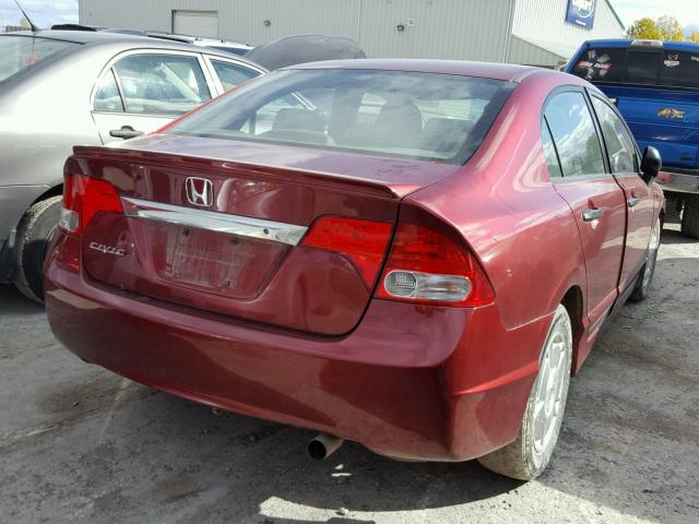 2HGFA16499H025612 - 2009 HONDA CIVIC DX-G RED photo 4