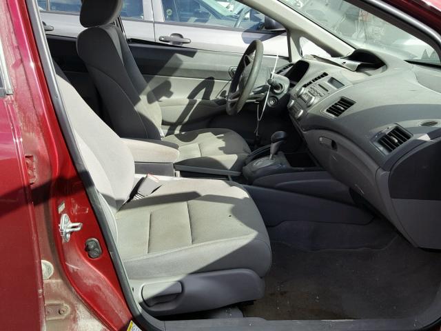 2HGFA16499H025612 - 2009 HONDA CIVIC DX-G RED photo 5