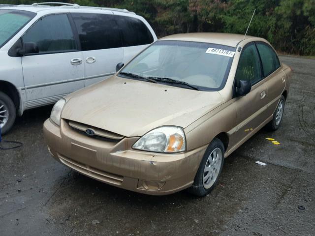 KNADC125756368619 - 2005 KIA RIO GOLD photo 2