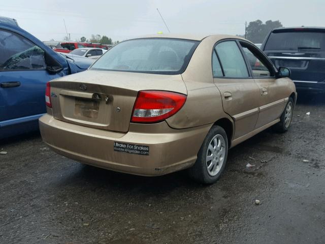 KNADC125756368619 - 2005 KIA RIO GOLD photo 4