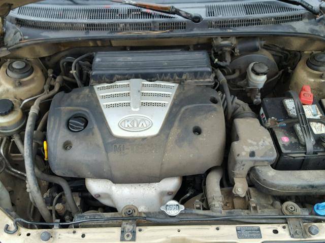 KNADC125756368619 - 2005 KIA RIO GOLD photo 7