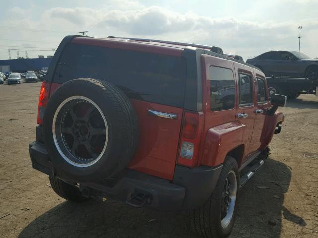 5GTEN43E188202423 - 2008 HUMMER H3 LUXURY RED photo 4