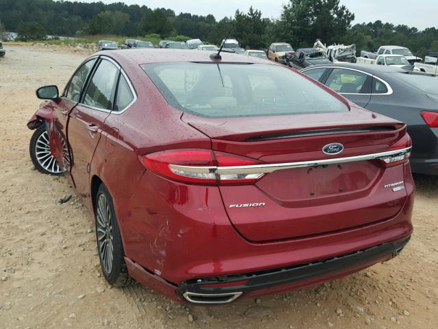 3FA6P0D9XJR233471 - 2018 FORD FUSION TIT RED photo 3