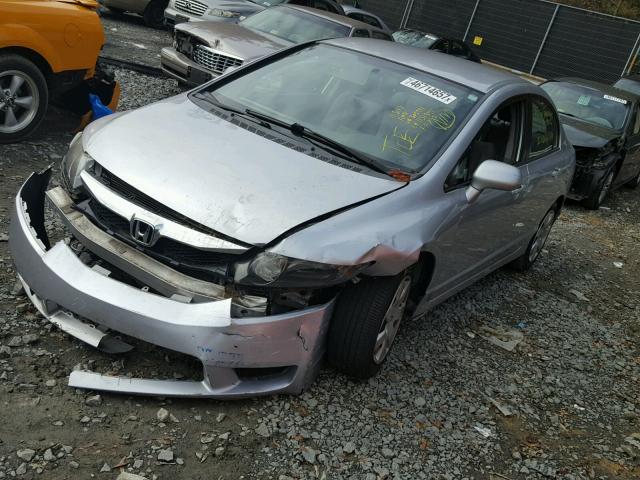 2HGFA16579H305991 - 2009 HONDA CIVIC LX SILVER photo 2