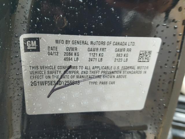 2G1WF5E34D1255813 - 2013 CHEVROLET IMPALA LS BLACK photo 10