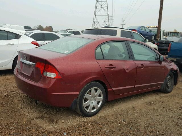 2HGFA1F54AH569691 - 2010 HONDA CIVIC LX RED photo 4