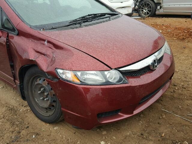 2HGFA1F54AH569691 - 2010 HONDA CIVIC LX RED photo 9