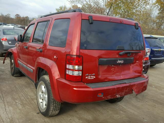 1J4PN2GK7AW141319 - 2010 JEEP LIBERTY SP RED photo 3