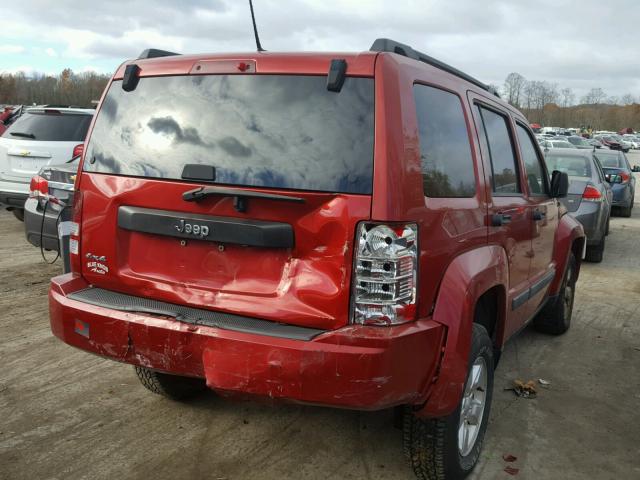 1J4PN2GK7AW141319 - 2010 JEEP LIBERTY SP RED photo 4