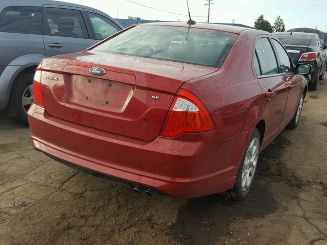 3FAHP0HA6AR185979 - 2010 FORD FUSION RED photo 4