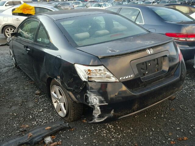 2HGFG11847H527594 - 2007 HONDA CIVIC EX BLACK photo 3