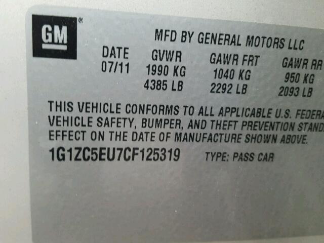 1G1ZC5EU7CF125319 - 2012 CHEVROLET MALIBU 1LT GOLD photo 10